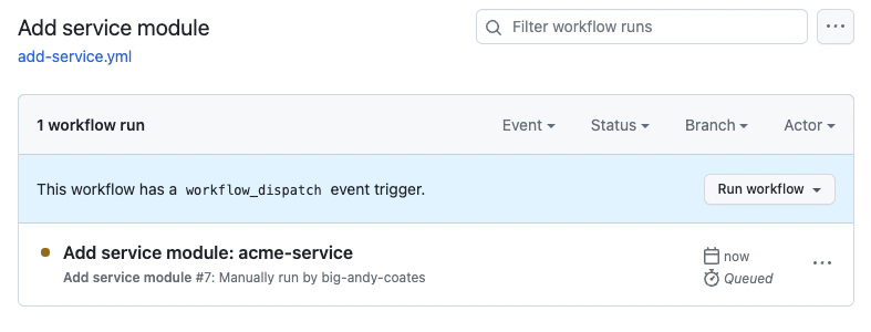 Running workflow