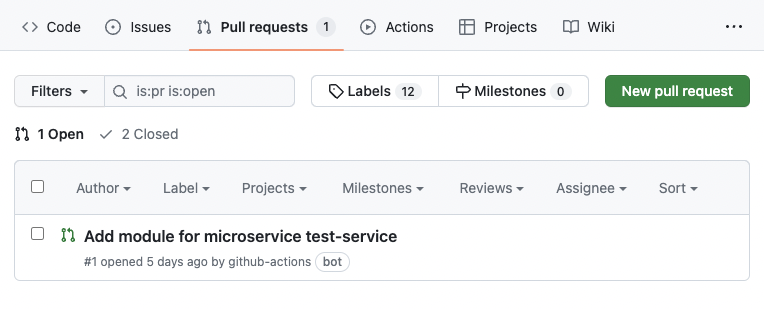 Pull Request adding new service