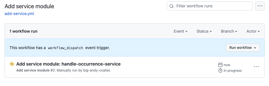 Running workflow