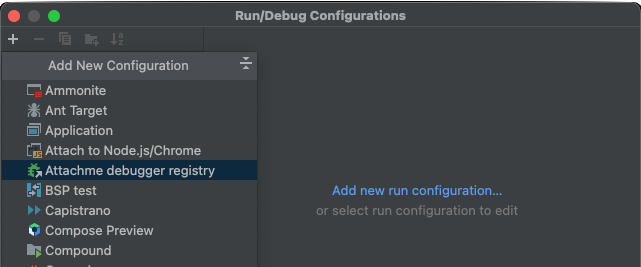 AttacheMe run configuration