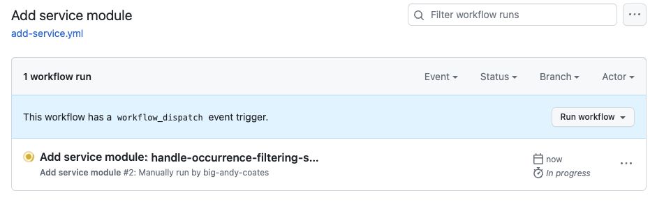 Running workflow
