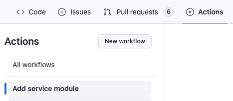 Add new service module workflow